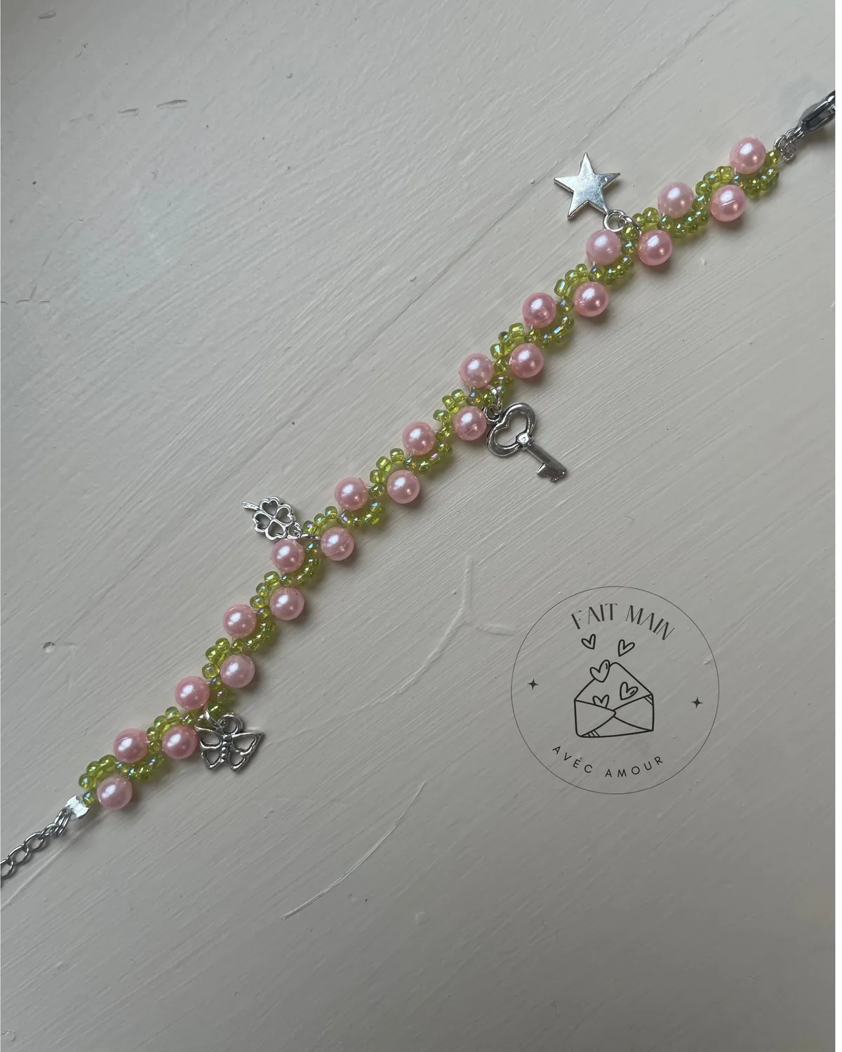 Pages en perles Taylor bracelet perles fait main ajustable