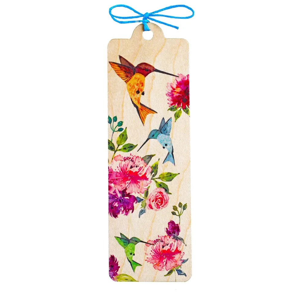 Cozywood Colibris 2 marque-page bois 45 x 145 mm