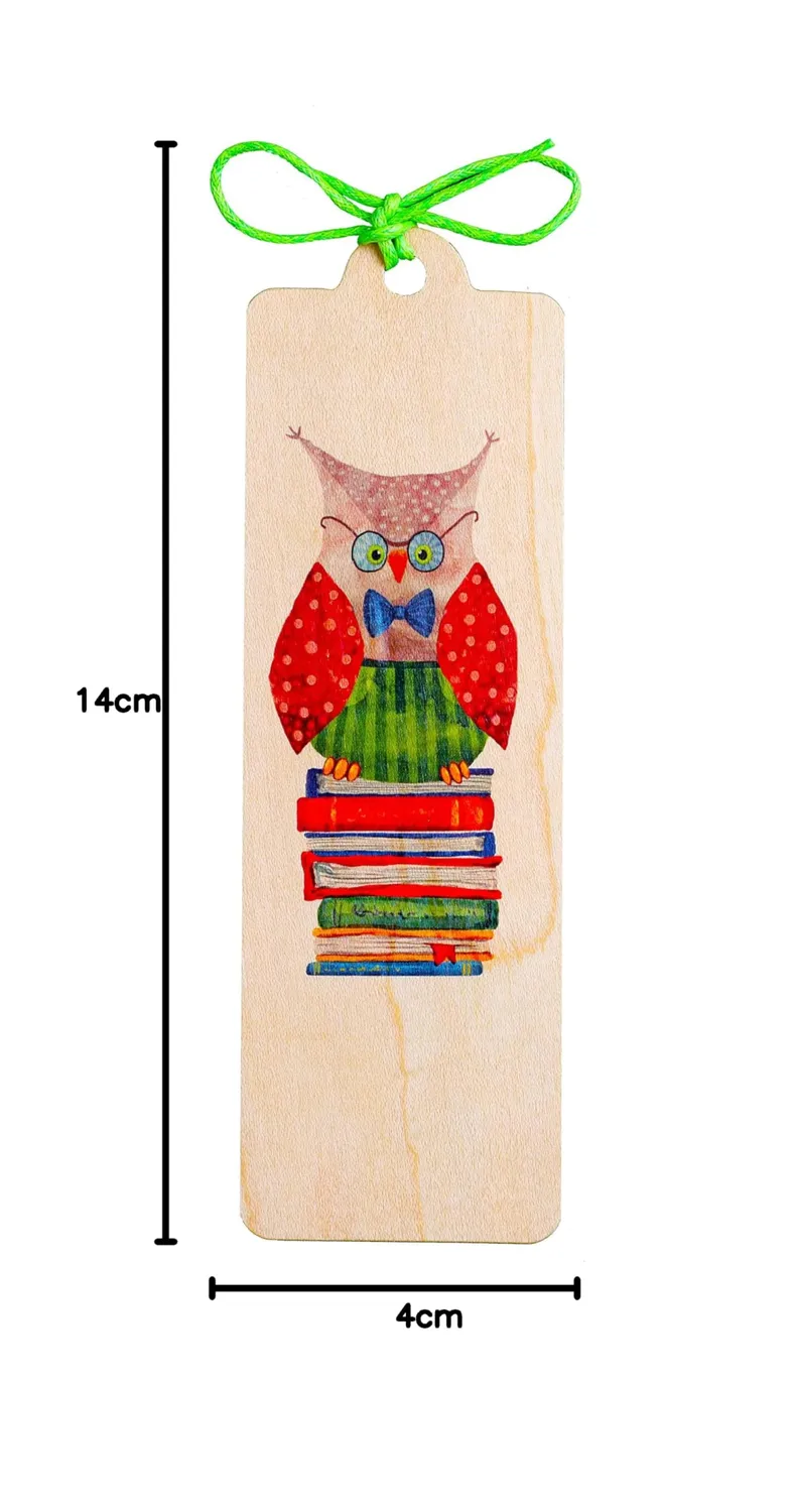 Cozywood Hibou marque-page en bois avec ruban