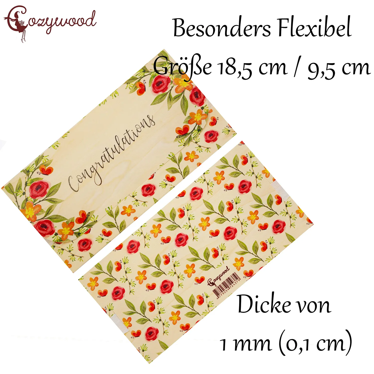 Cozywood enveloppe bois pour billets