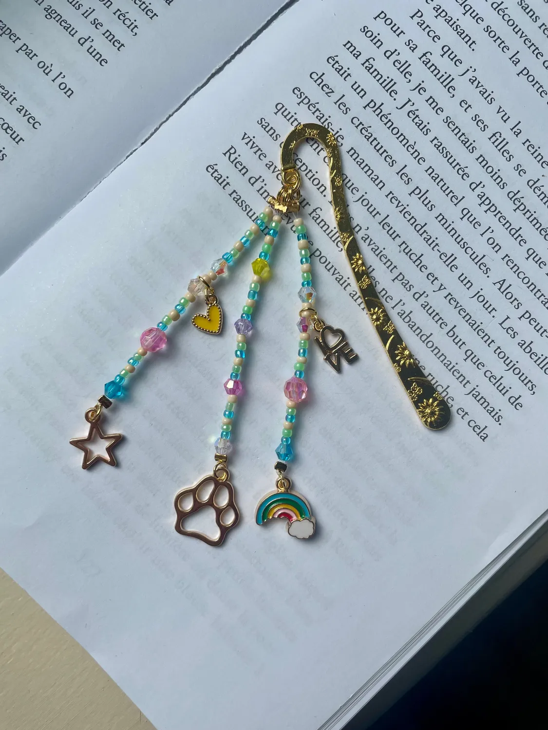 Pages en perles marque-page perles fait main