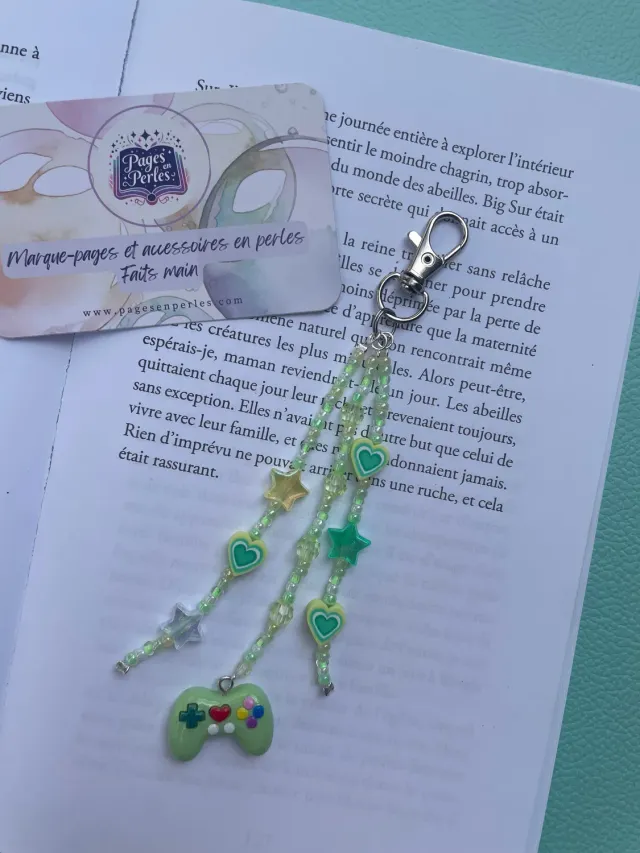 Pages en perles Player one porte-clés en perles fait main