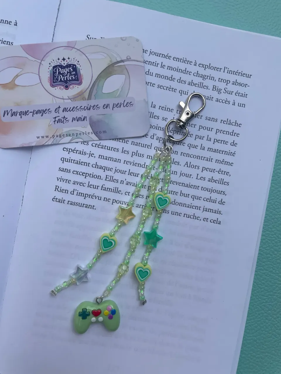Pages en perles Player one porte-clés en perles fait main