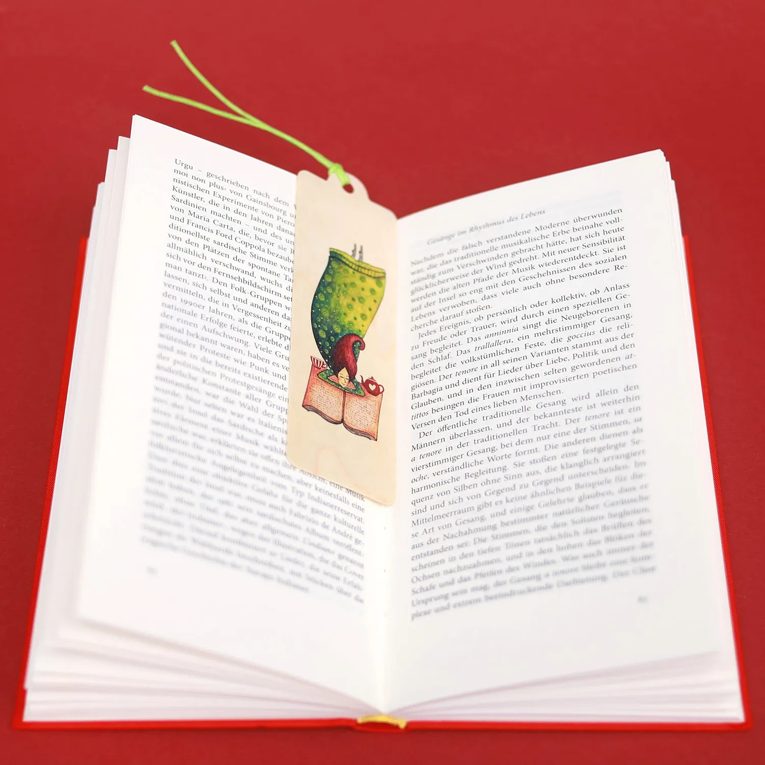 Cozywood Rat de livre marque-page en bois avec ruban