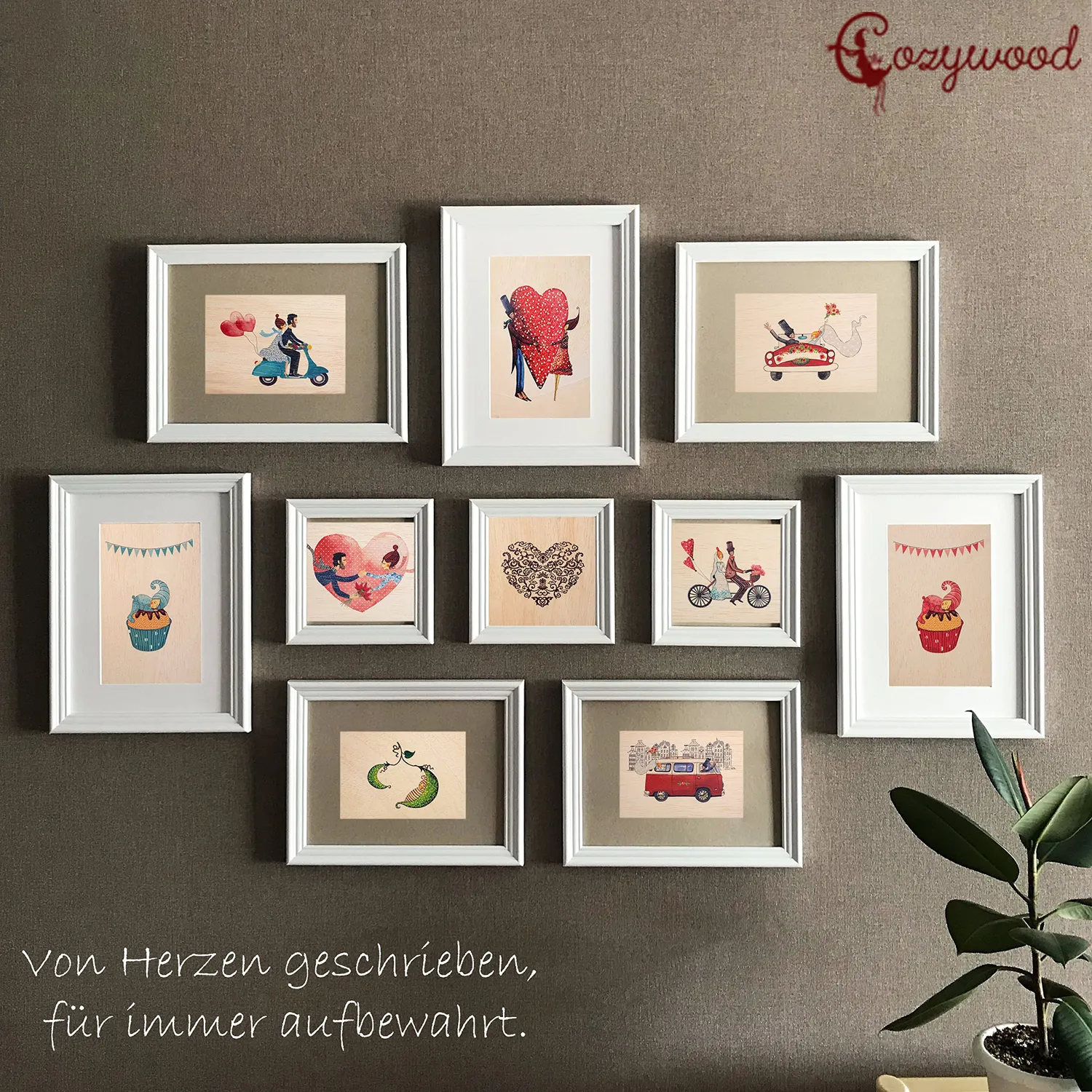 Cozywood carte en bois avec enveloppe