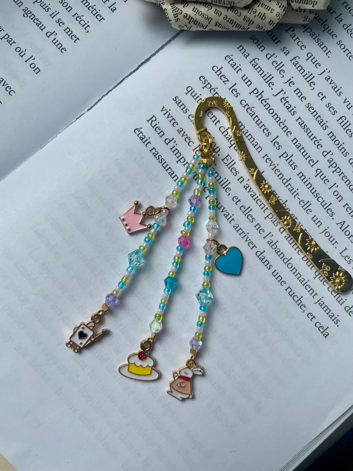 Pages en perles marque-page perles fait main
