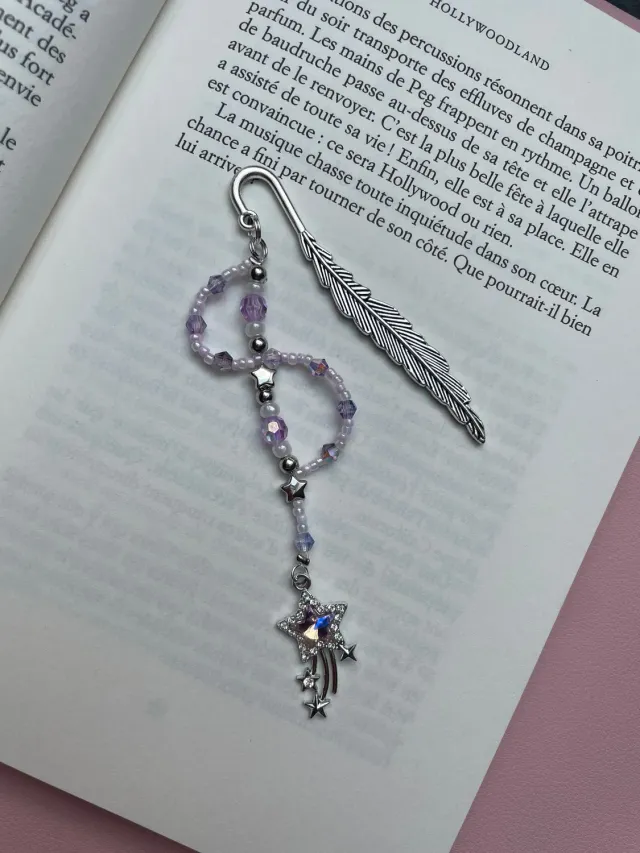 Pages en perles Étoile marque-page perles rose fait main