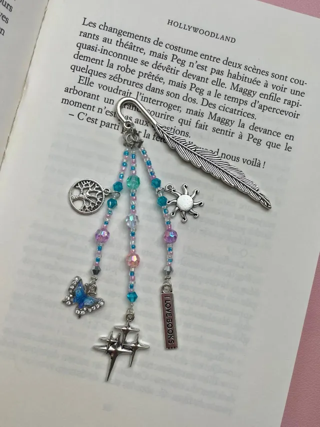 Pages en perles Papillon Soleil marque-page perles
