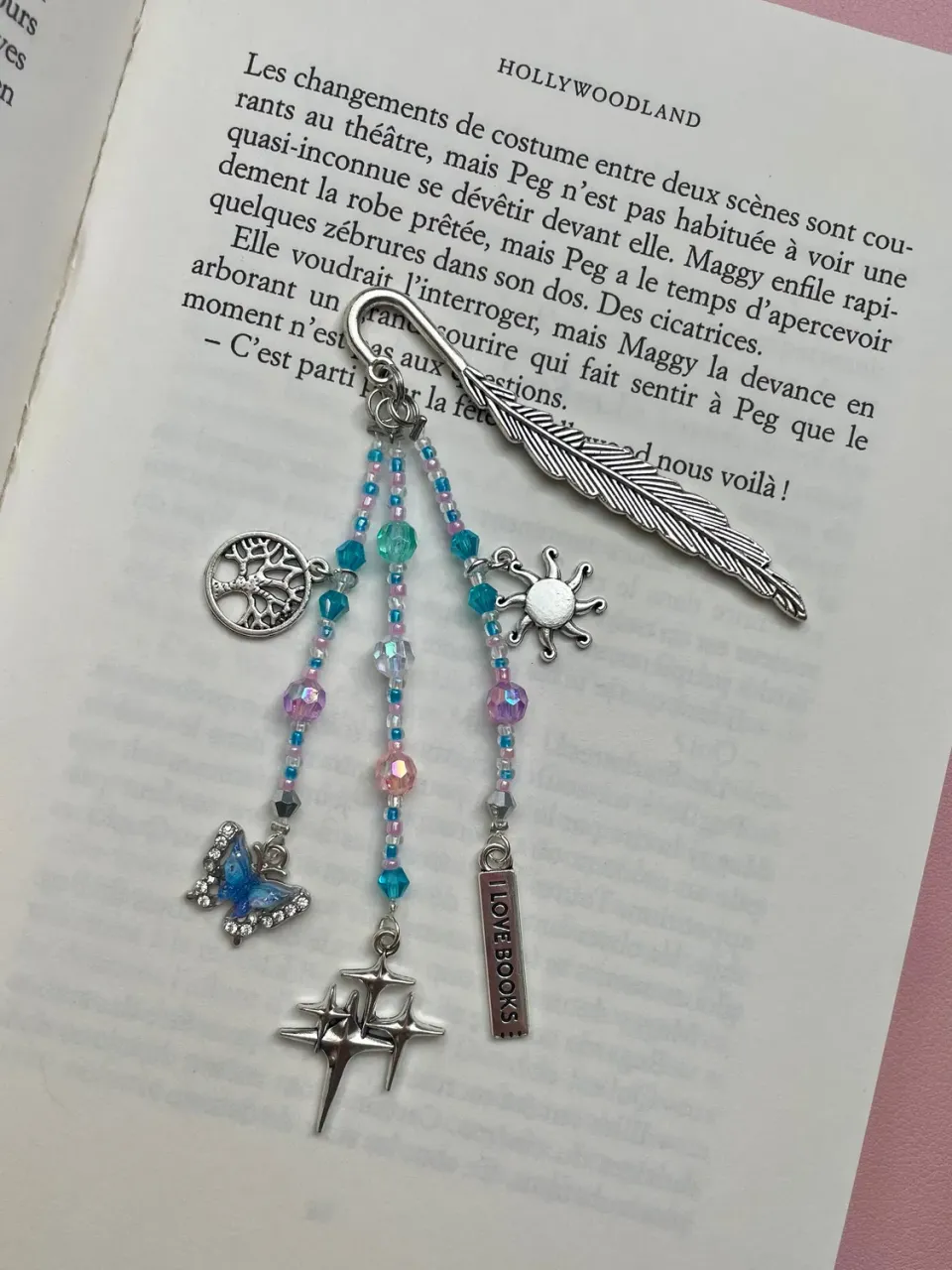 Pages en perles Papillon Soleil marque-page perles