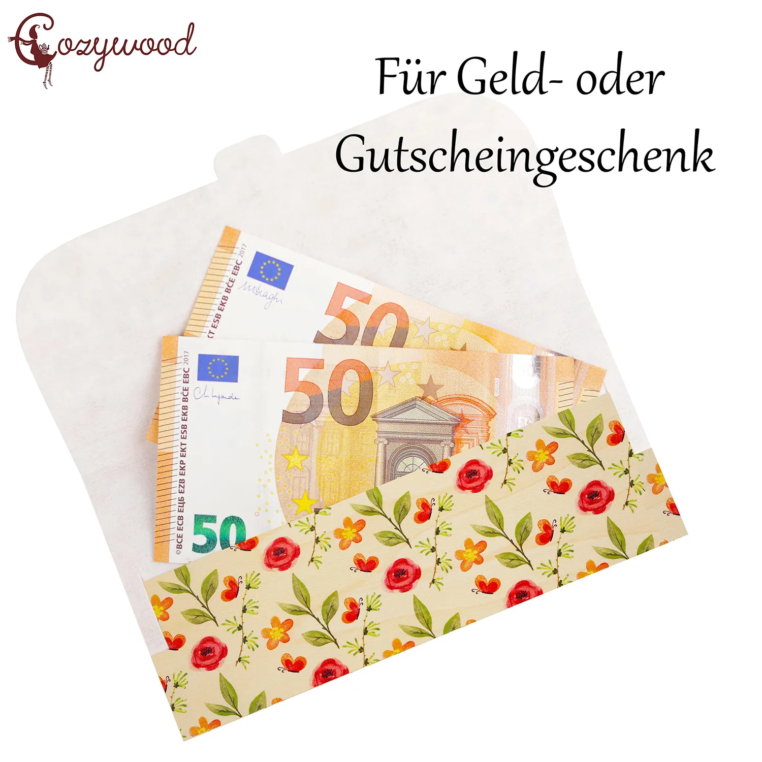 Cozywood enveloppe bois pour billets