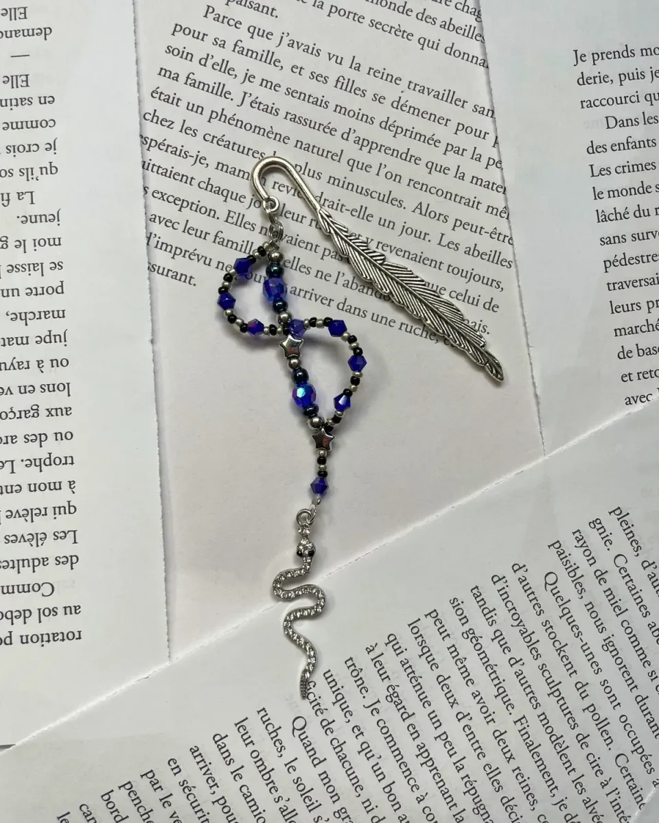 Pages en perles Étoile Bleue marque-page perles bleu
