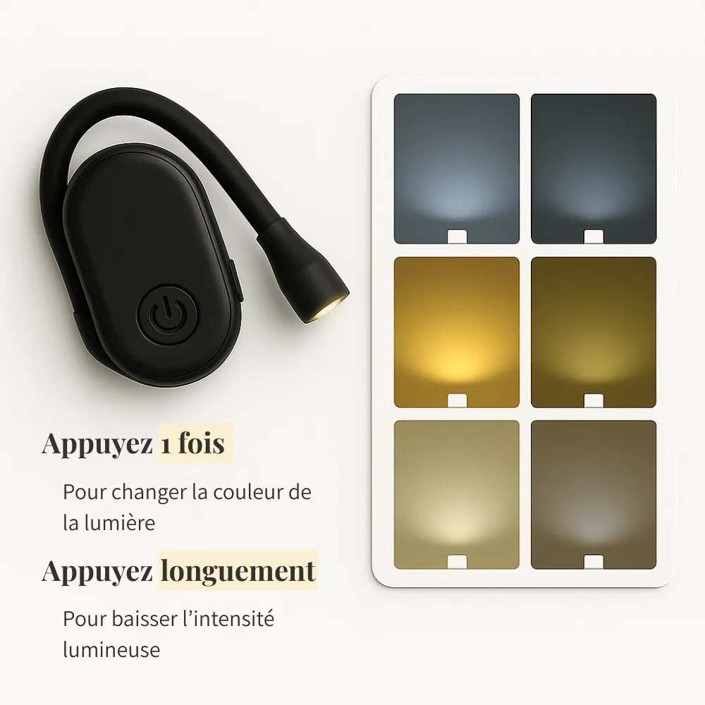 Ma Lampe de Lecture pince lampe rechargeable