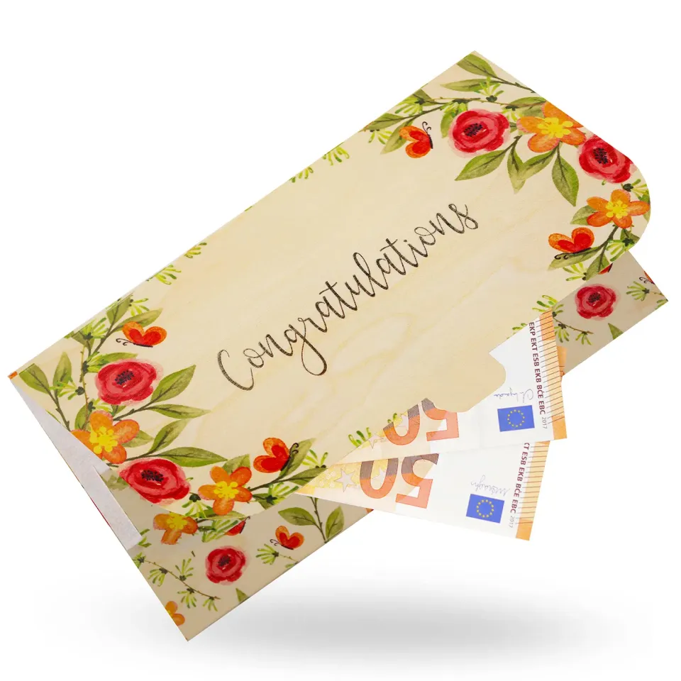 Cozywood enveloppe bois pour billets