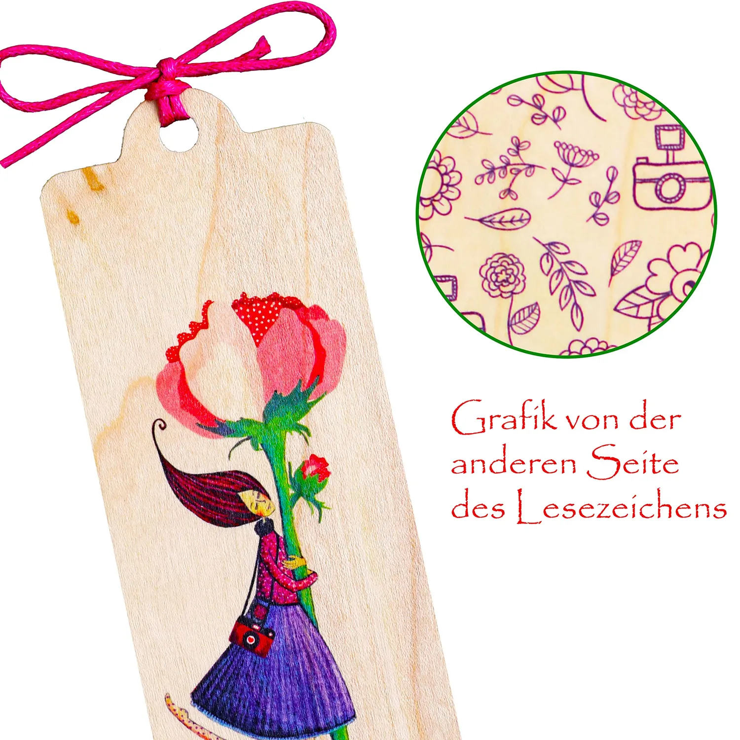 Cozywood Anniversaire marque-page bois 45 x 145 mm