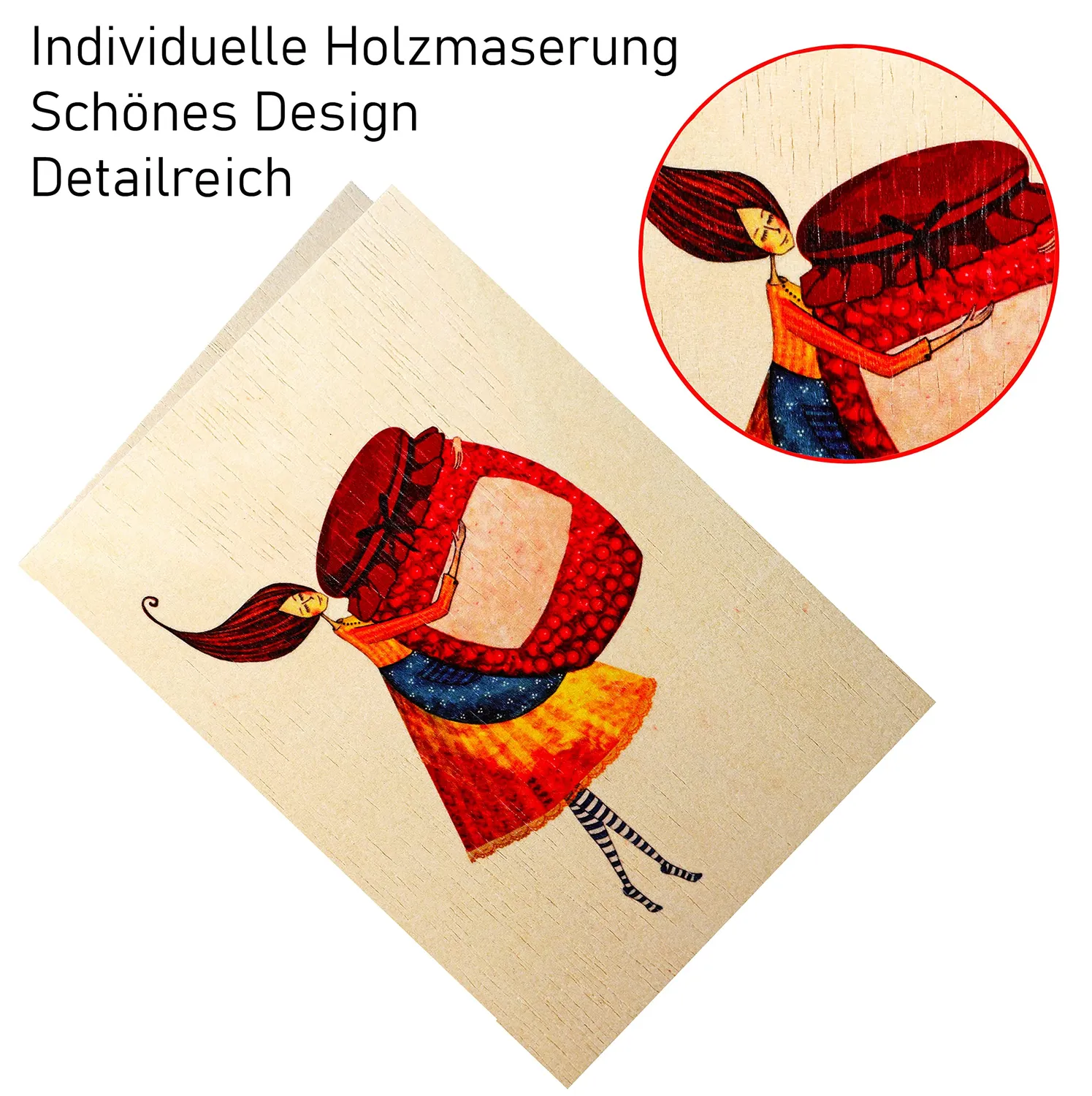 Cozywood carte en bois avec enveloppe