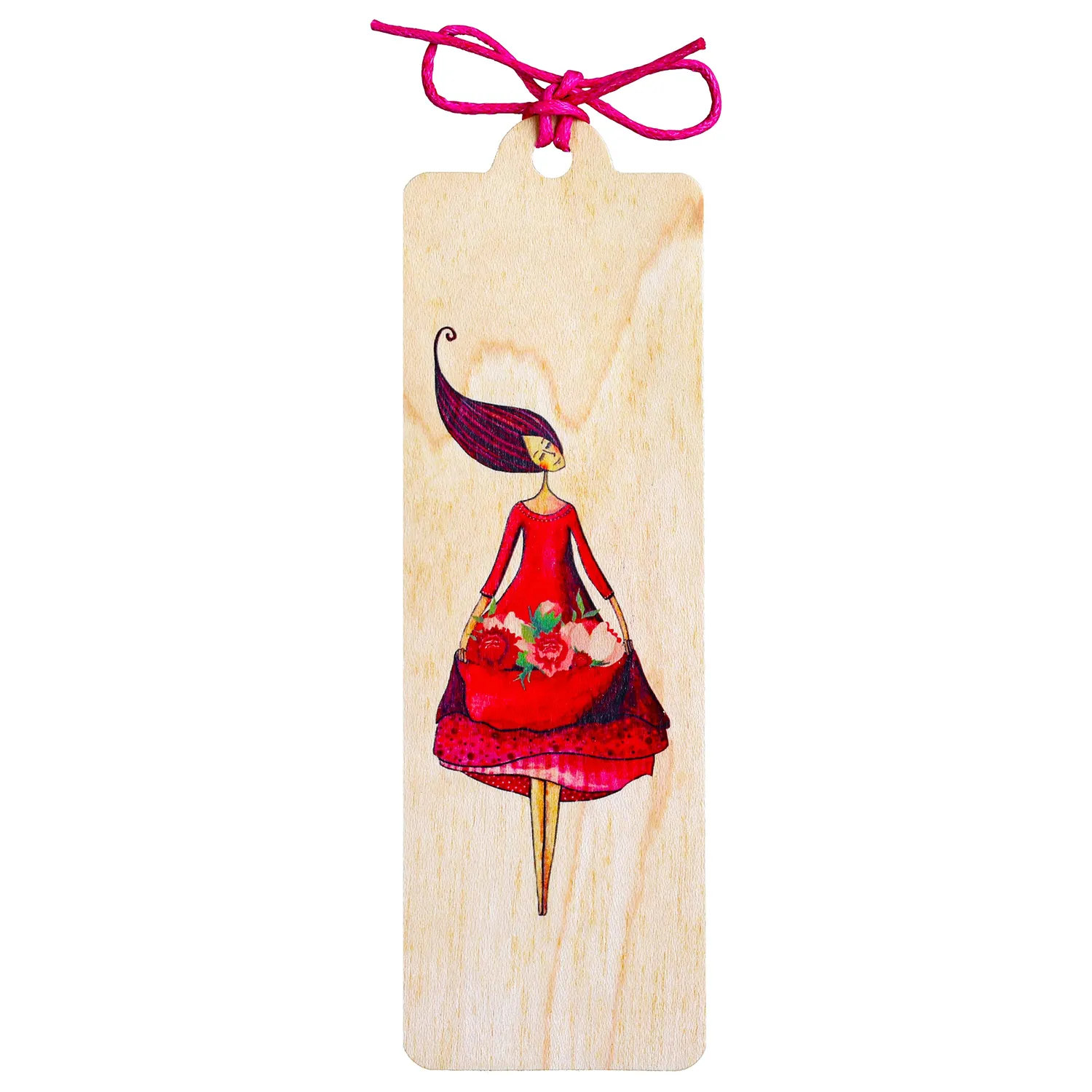 Cozywood marque-page en bois avec ruban