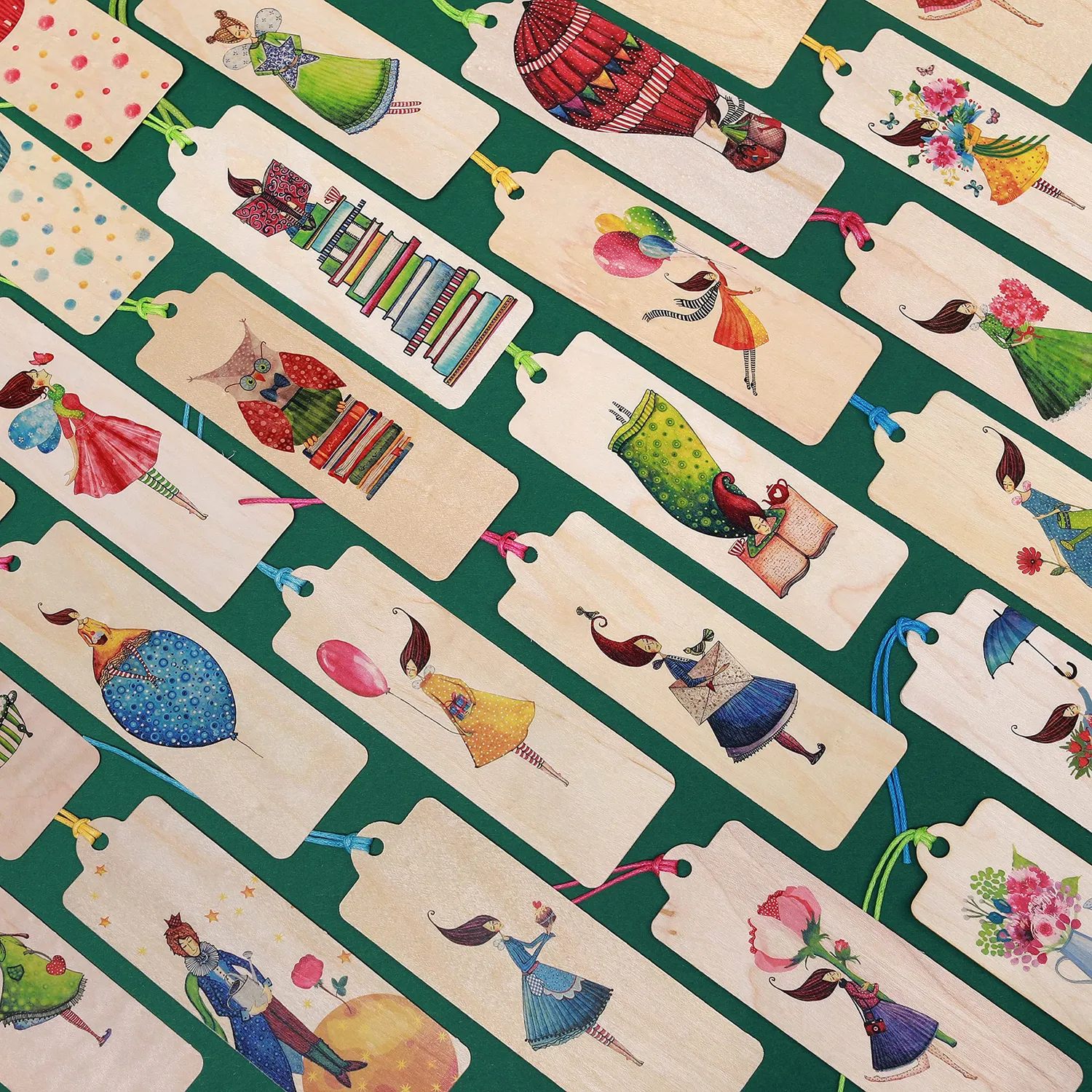 Cozywood Colibris 2 marque-page bois 45 x 145 mm