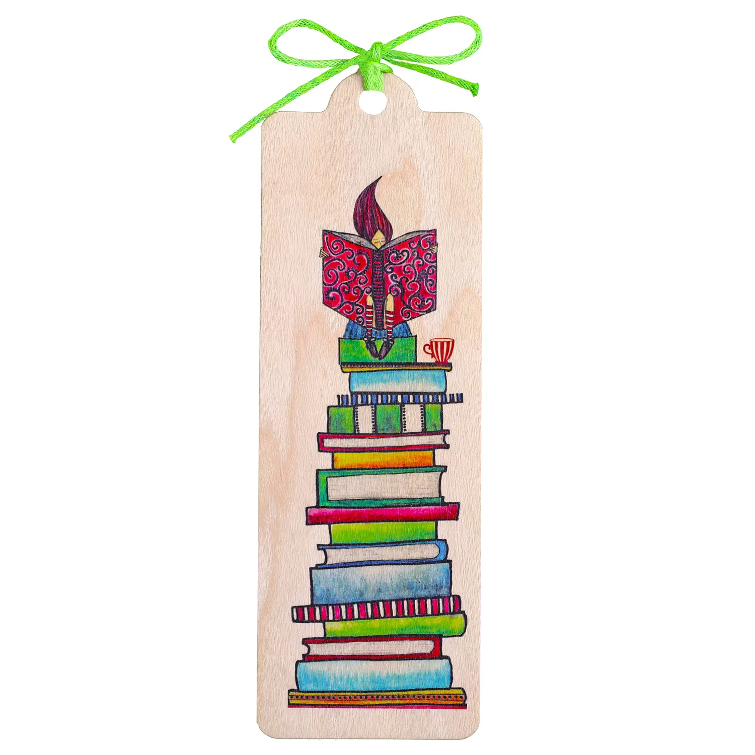 Cozywood marque-page en bois avec ruban
