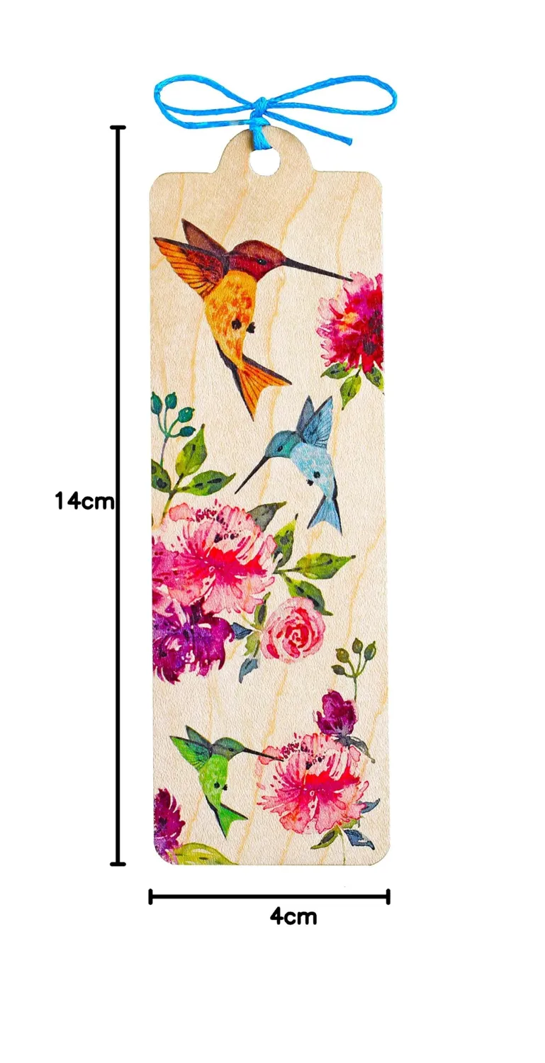 Cozywood Colibris 2 marque-page bois 45 x 145 mm