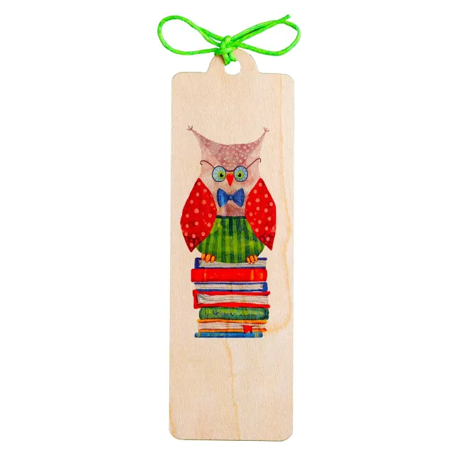 Cozywood Hibou marque-page en bois avec ruban