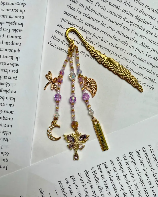 Pages en perles Cœur marque-page perles fait main
